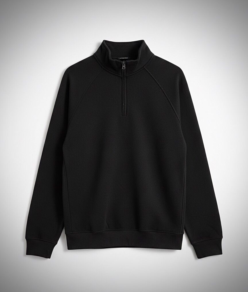The Apex Fleece Pullover (Mock Neck) - Black