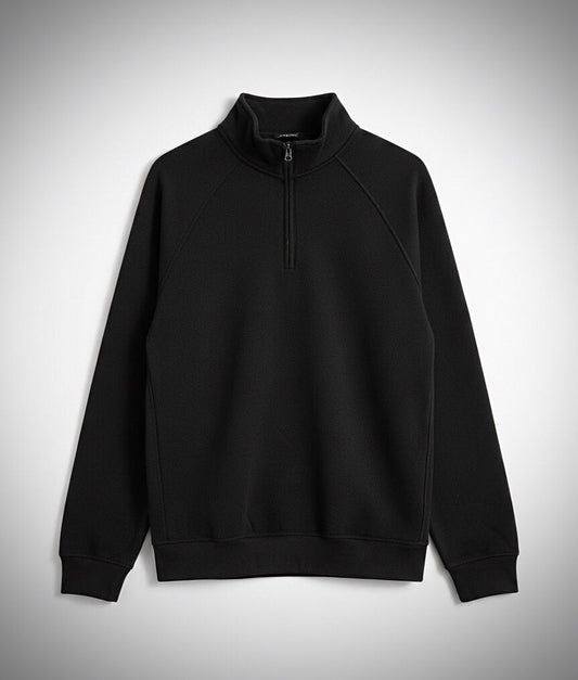 The Apex Fleece Pullover (Mock Neck) - Black