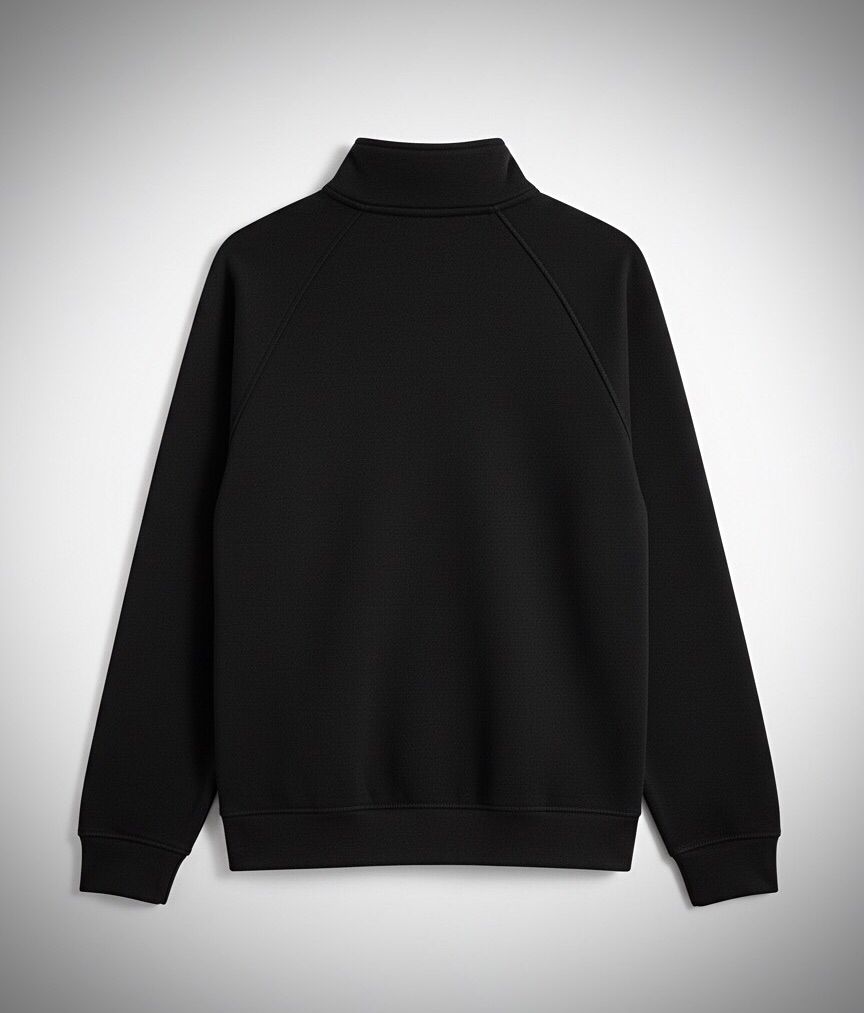 The Apex Fleece Pullover (Mock Neck) - Black