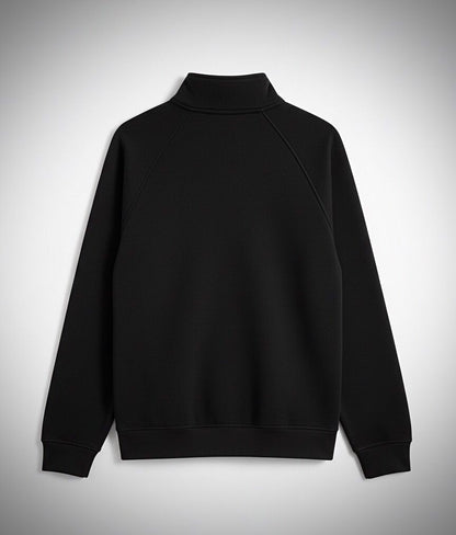 The Apex Fleece Pullover (Mock Neck) - Black