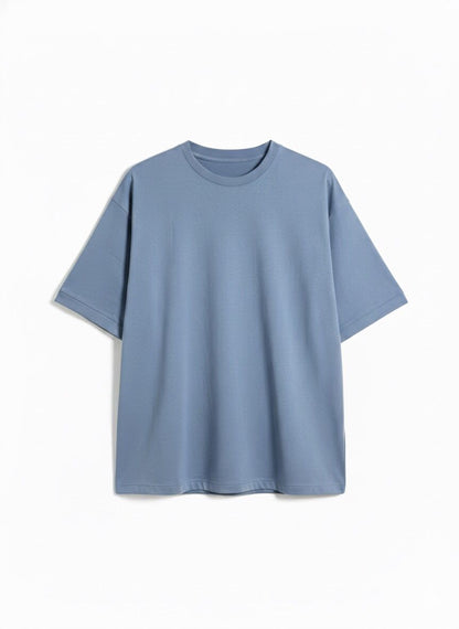 The Keystone Drop Shoulder Tee - Cloudburst Blue