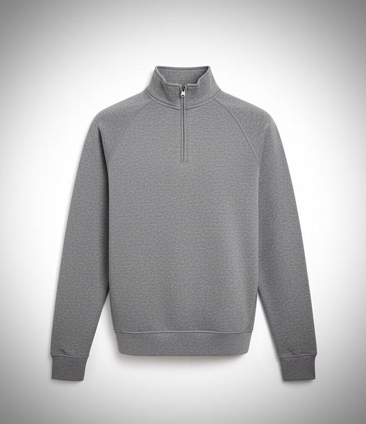 The Apex Fleece Pullover (Mock Neck) - Grey