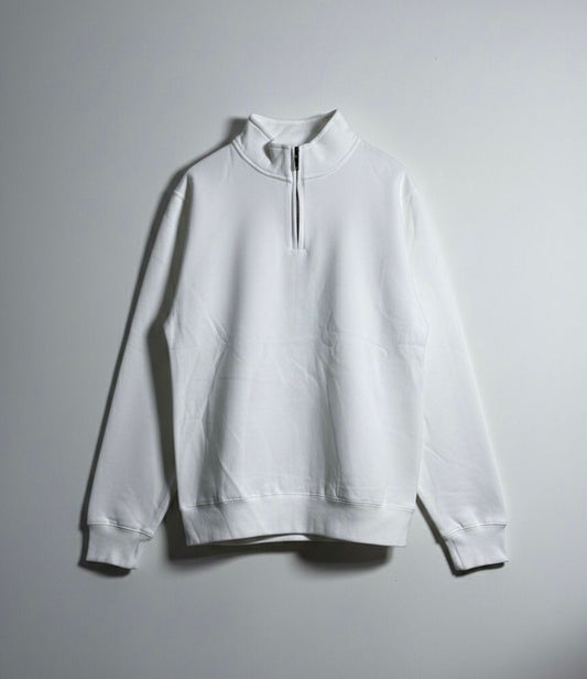 The Apex Fleece Pullover (Mock Neck) - White